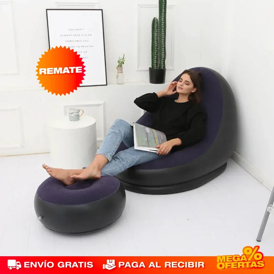 Sofá Inflable 2 en 1 + Inflador Obsequio