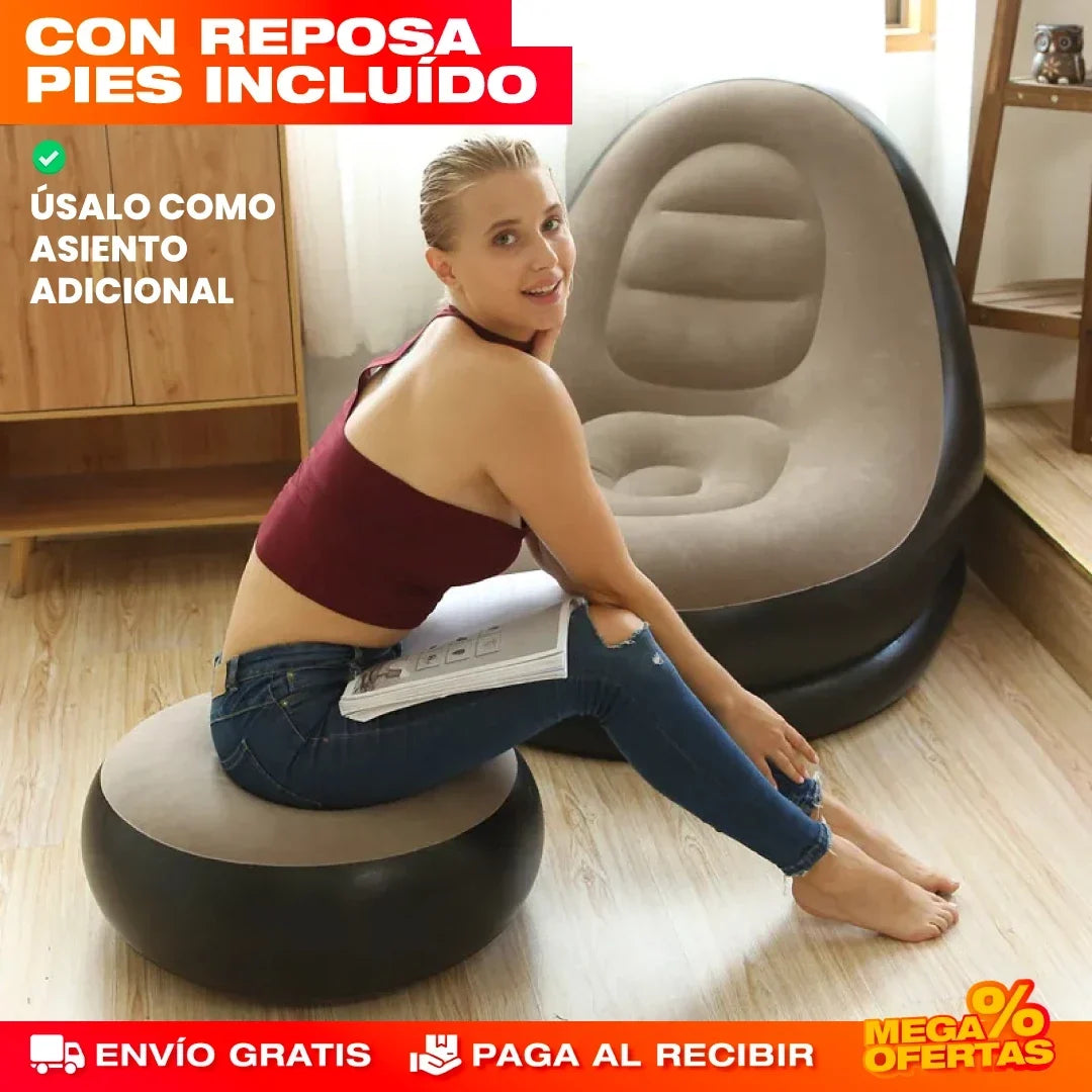 Sofá Inflable 2 en 1 + Inflador Obsequio