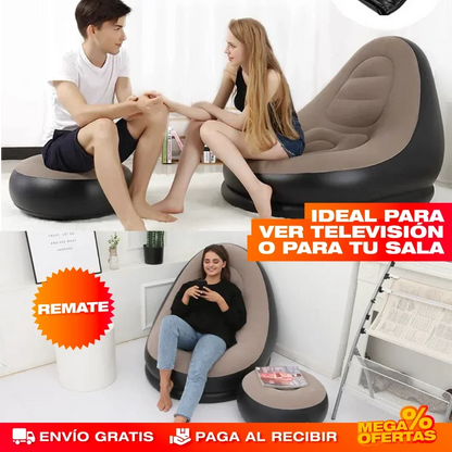 Sofá Inflable 2 en 1 + Inflador Obsequio